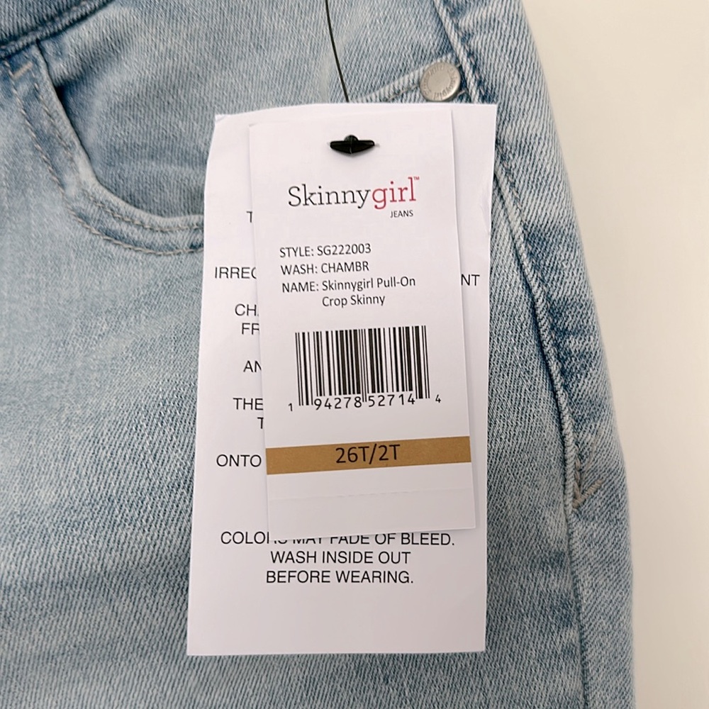 ☀️Skinnygirl Mid Rise Pull-on Crop Skinny, Size: 26 - Picture 4 of 4